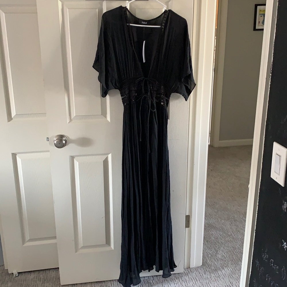 Black lace Layering piece or beach coverup!